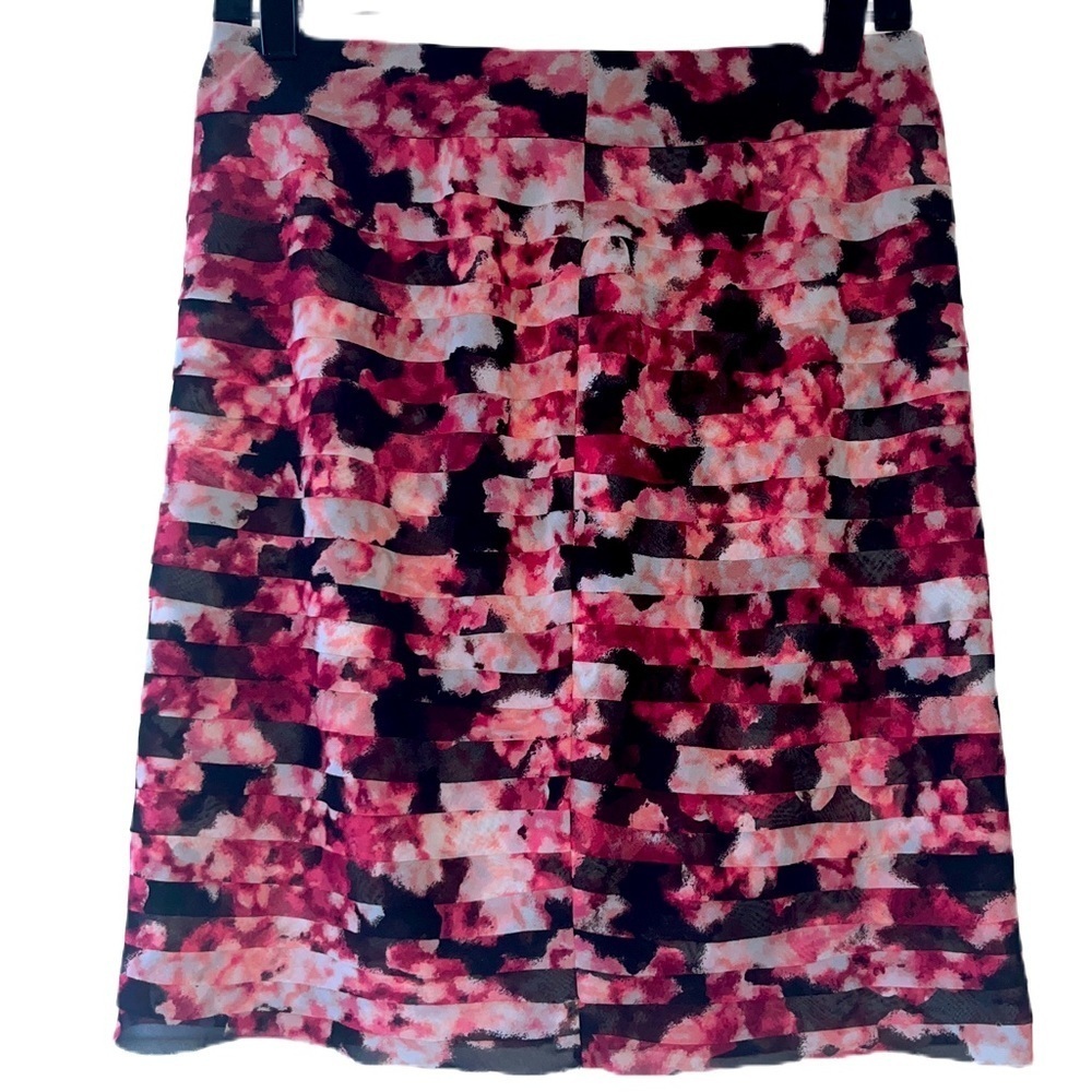 White House Black Market Floral Chiffon Pencil Skirt